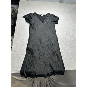 Gigi Moda Black Satin‎ Shift Dress Size S
